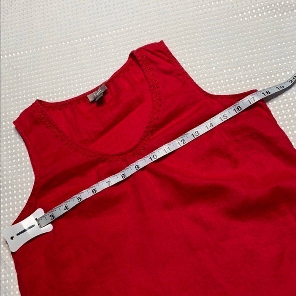 J. JILL Red Linen V-Neck Sleeveless Top XS - Picture 5 of 7